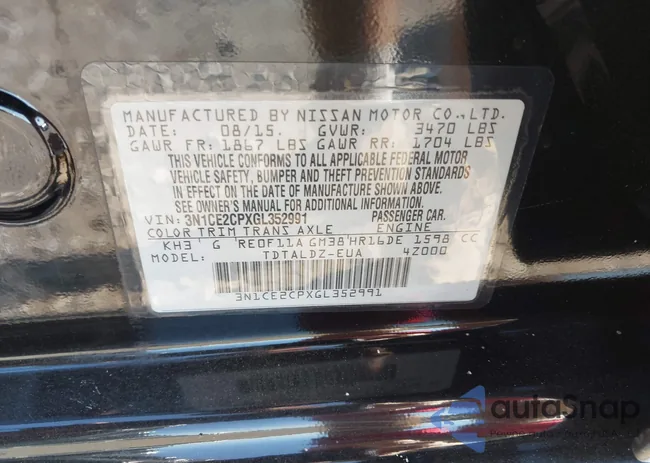 3N1CE2CPXGL352991: 43235838