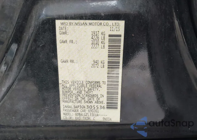 1N4AL3AP3GN305536: 43236885