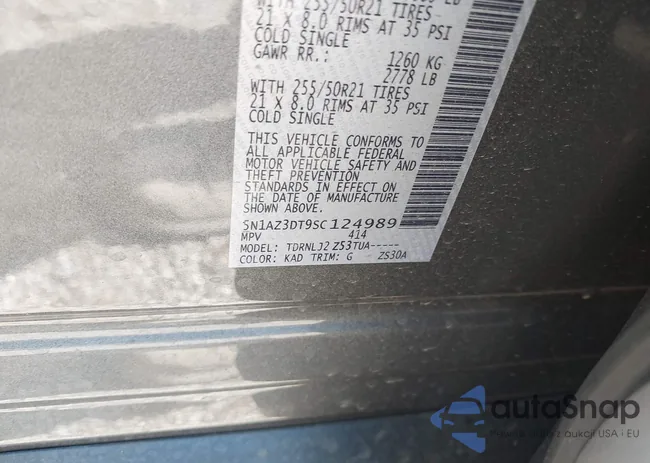 5N1AZ3DT9SC124989: 43236896