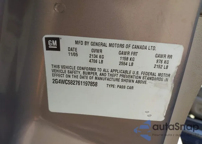 2G4WC582761197858: 43236903