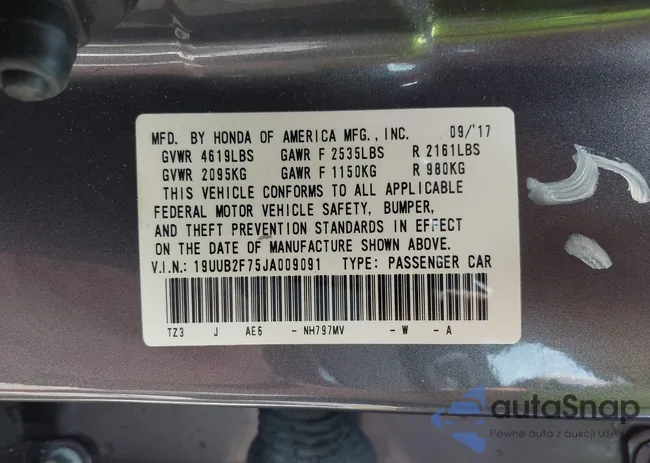 19UUB2F75JA009091: 43237046