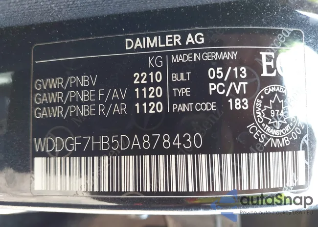 WDDGF7HB5DA878430: 43237049