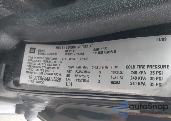 1GCJTCDEXA8115520: 43237088