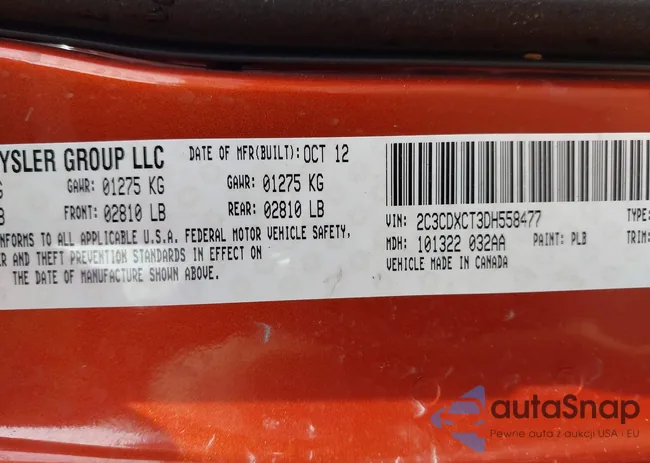 2C3CDXCT3DH558477: 43237099