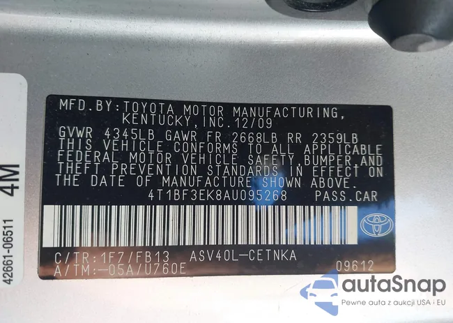 4T1BF3EK8AU095268: 43237183