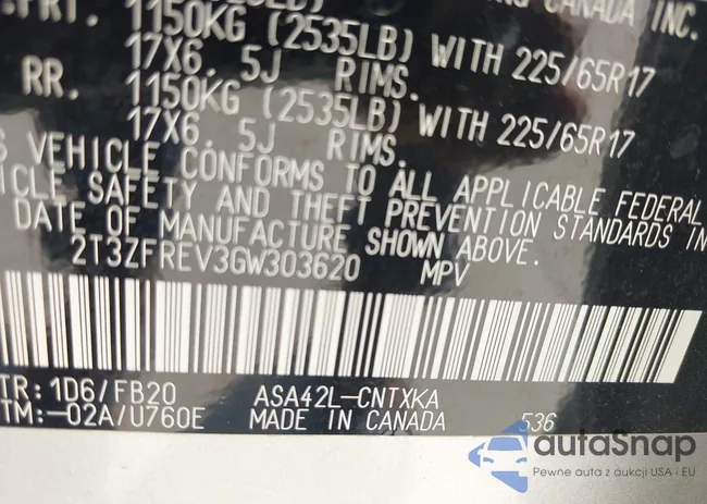 2T3ZFREV3GW303620: 43237390