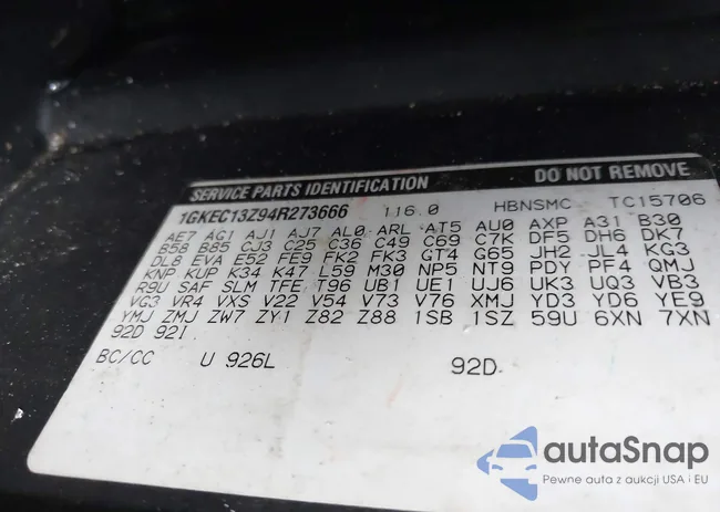 1GKEC13Z94R273666: 43237450