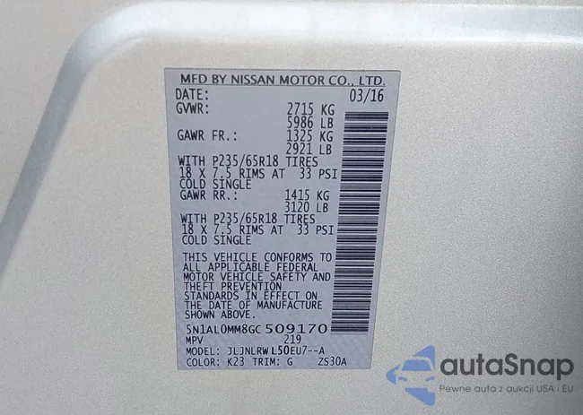 5N1AL0MM8GC509170: 43236502