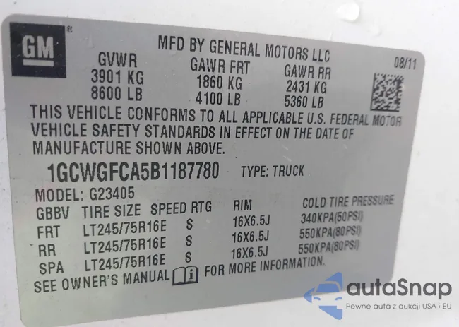 1GCWGFCA5B1187780: 43236631