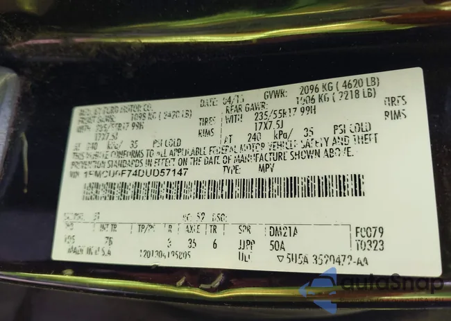 1FMCU0F74DUD57147: 43237921