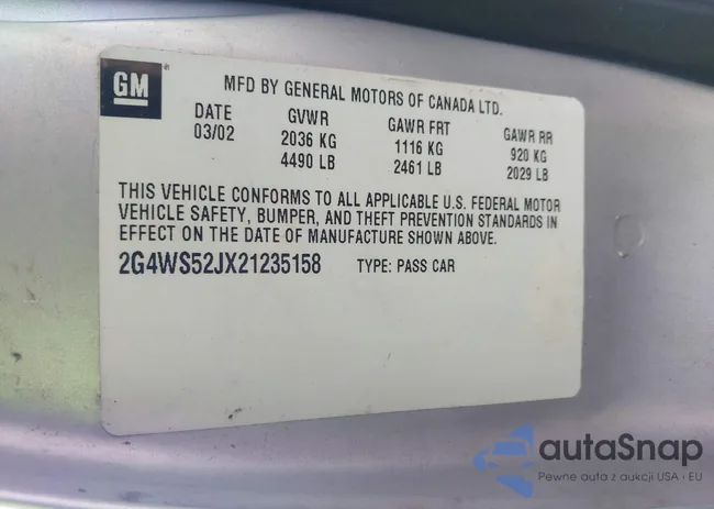 2G4WS52JX21235158: 43237947