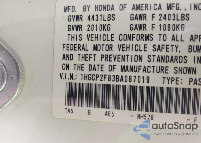 1HGCP2F83BA087019: 43237996