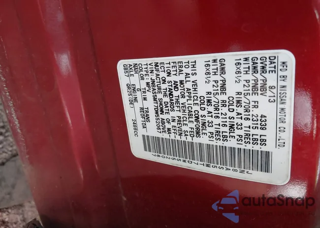 JN8AS5MT7DW552067: 43238040