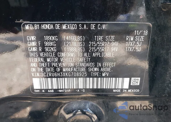 3CZRU6H3XKG708925: 43238157