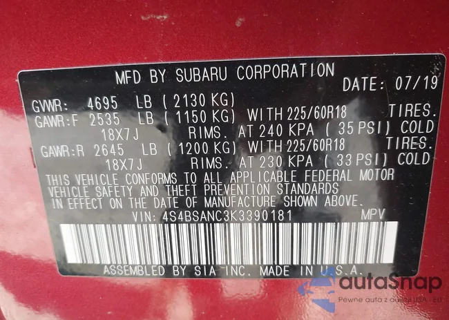 4S4BSANC3K3390181: 43238288