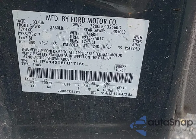 1FTPX145X6FB17158: 43238311