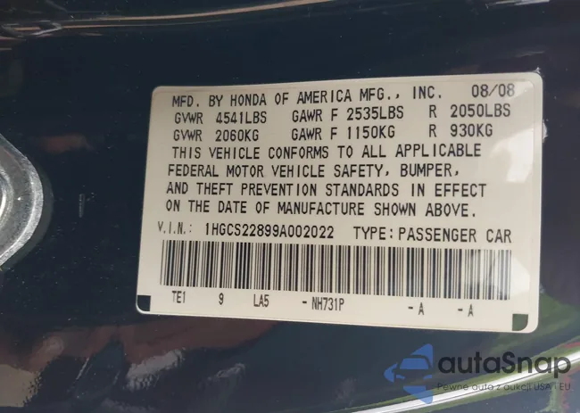 1HGCS22899A002022: 43238373