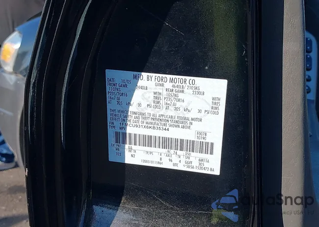 1FMCU931X6KB35344: 43238378