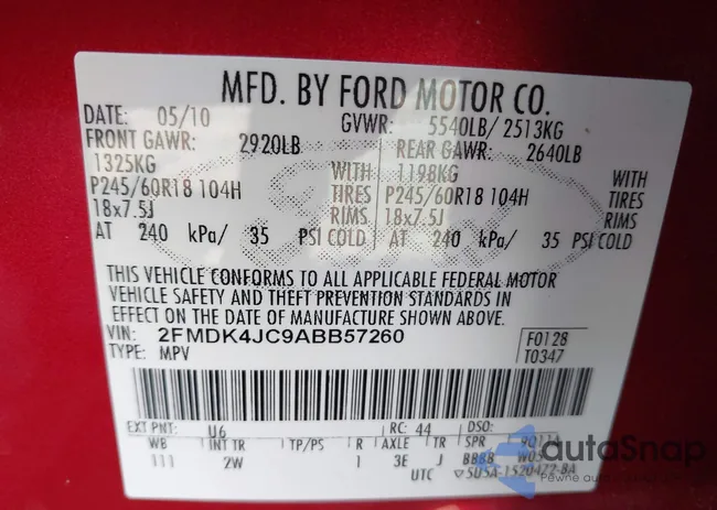 2FMDK4JC9ABB57260: 43238426