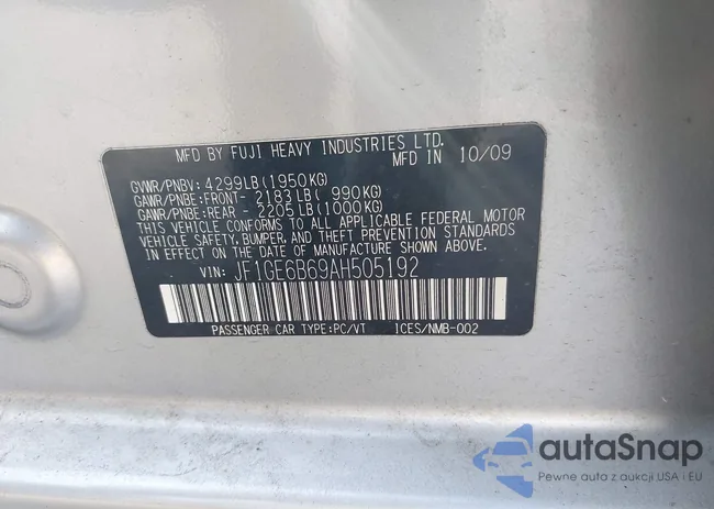 JF1GE6B69AH505192: 43237526