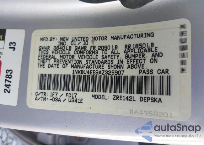 1NXBU4EE0AZ325908: 43237639