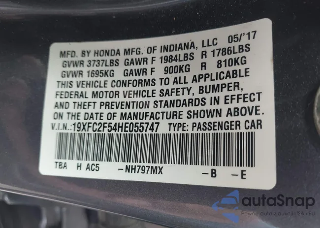 19XFC2F54HE055747: 43237724