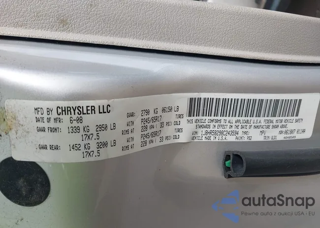 1J8HR58298C243594: 43237809