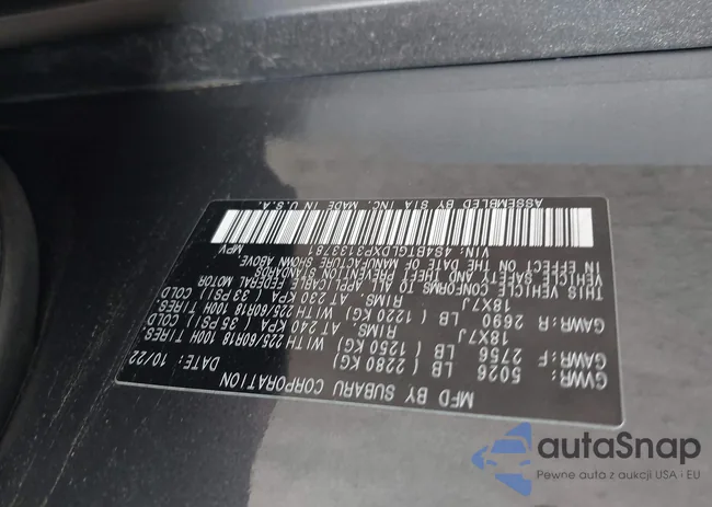 4S4BTGLDXP3133781: 43238905