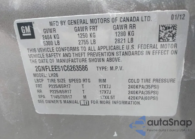 2GNFLEE51C6263586: 43238948