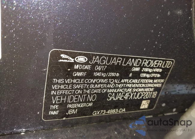 SAJAE4FX1JCP20118: 43238974