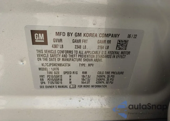 KL7CJPSM2NB543734: 43239022