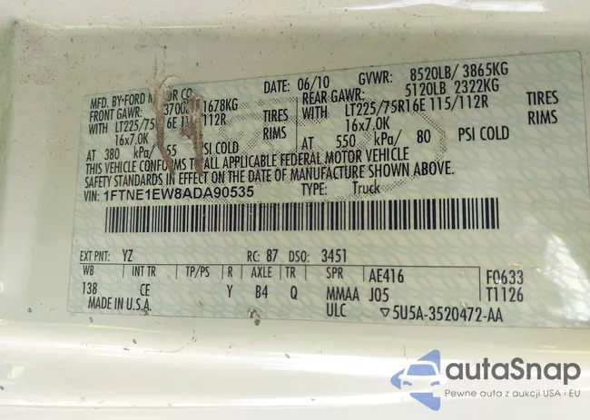 1FTNE1EW8ADA90535: 43239023