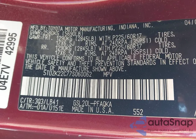 5TDZK22C77S060062: 43239157