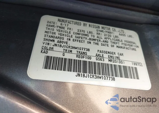 JN1BJ1CR3HW107738: 43239230