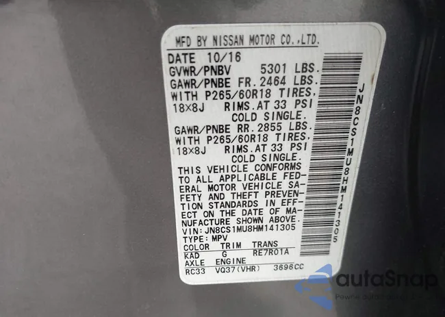 JN8CS1MU8HM141305: 43239327