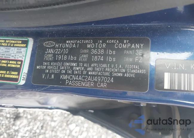 KMHCN4AC2AU497024: 43239350