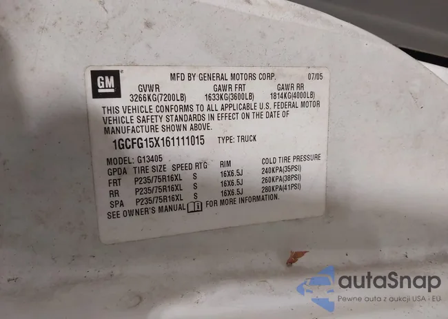 1GCFG15X161111015: 43239371