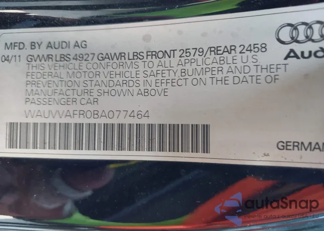 WAUVVAFR0BA077464: 43238468