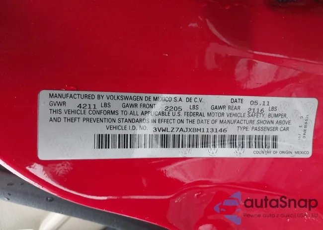 3VWLZ7AJXBM113146: 43238472