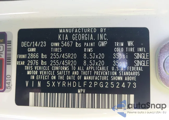 5XYRHDLF2PG252473: 43238767