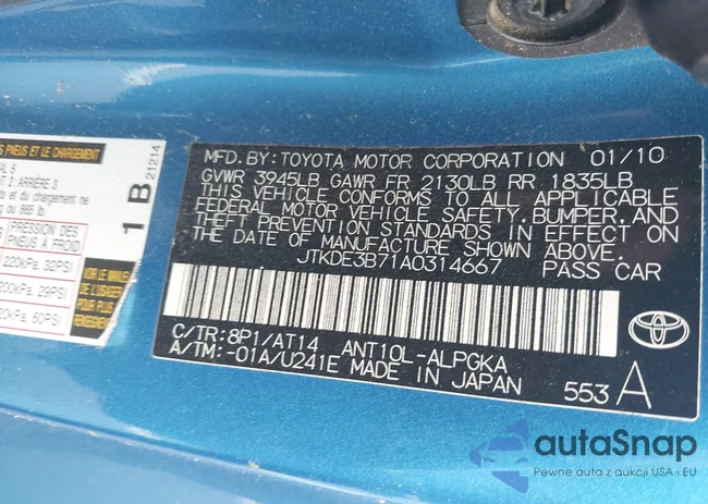 JTKDE3B71A0314667: 43238831