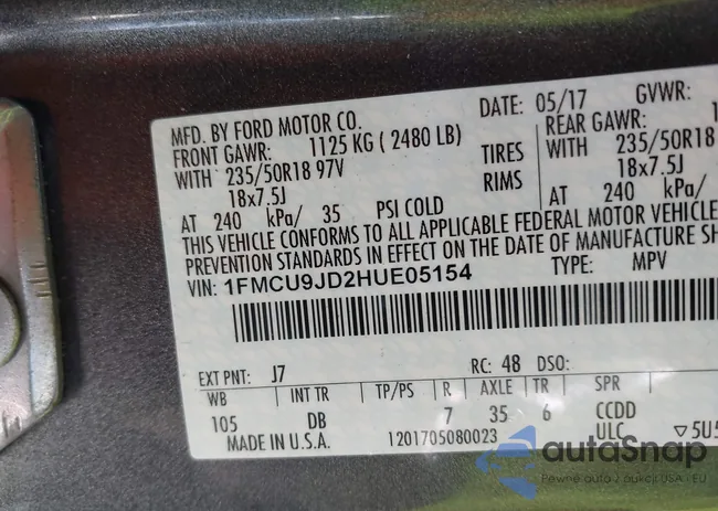 1FMCU9JD2HUE05154: 43239925