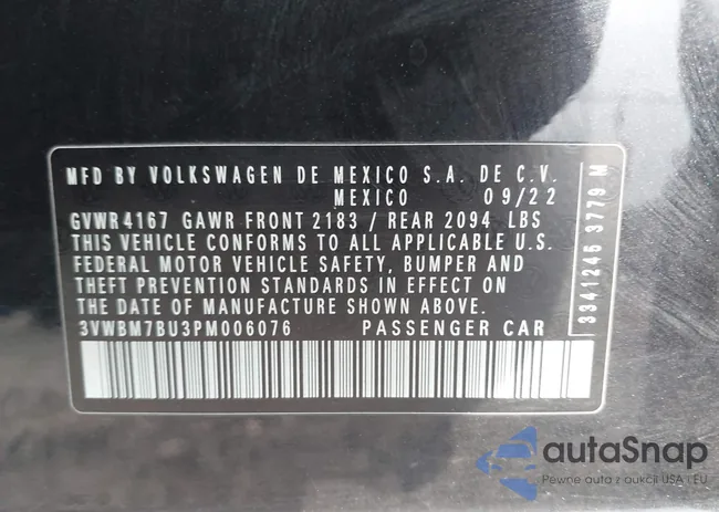 3VWBM7BU3PM006076: 43239964