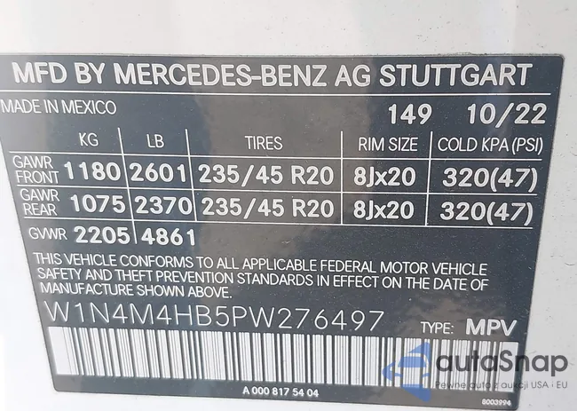 W1N4M4HB5PW276497: 43240164