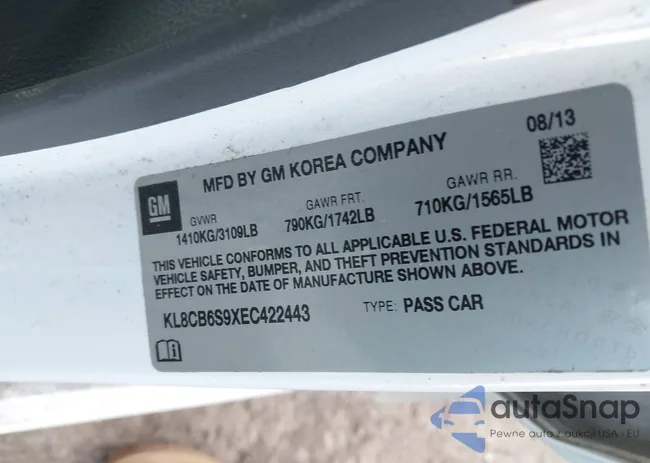 KL8CB6S9XEC422443: 43240237