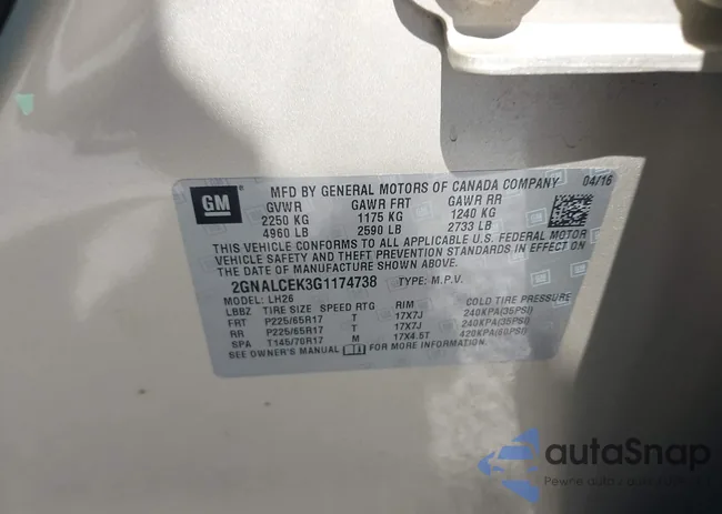 2GNALCEK3G1174738: 43240271