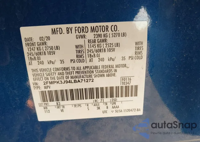 2FMPK3J94LBA71272: 43240279