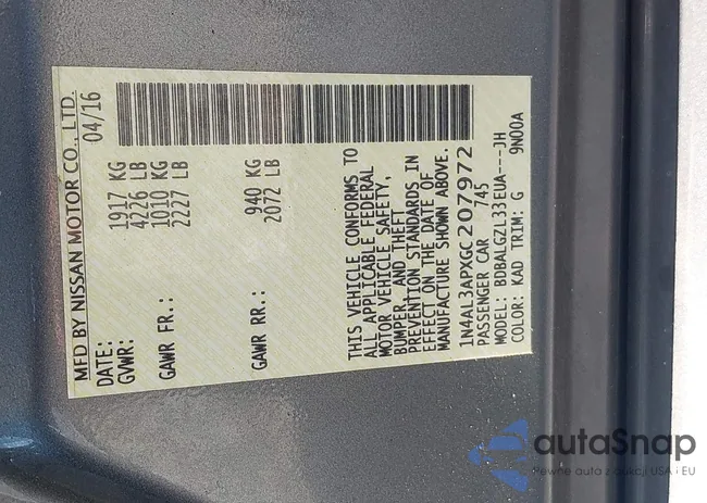 1N4AL3APXGC207972: 43240293