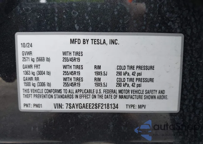 7SAYGAEE2SF218134: 43240336