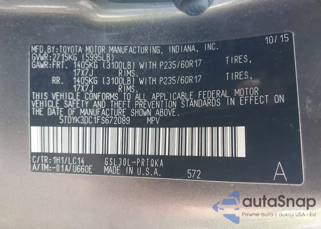 5TDYK3DC1FS672089: 43240401